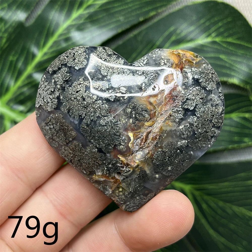 Yellow Chalcopyrite Agate Heart-ToShay.org