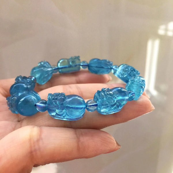 Blue Aquamarine Pi Xiu Bracelet-ToShay.org