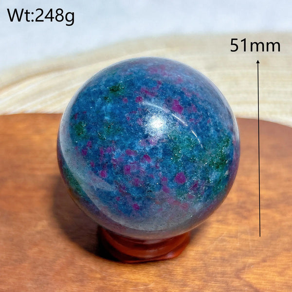 Fluorescence Ruby Kyanite Ball-ToShay.org