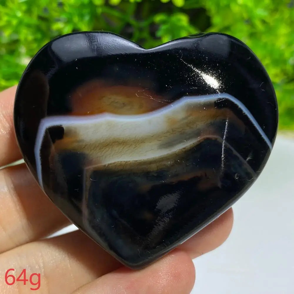 Black Agate Geode Heart-ToShay.org