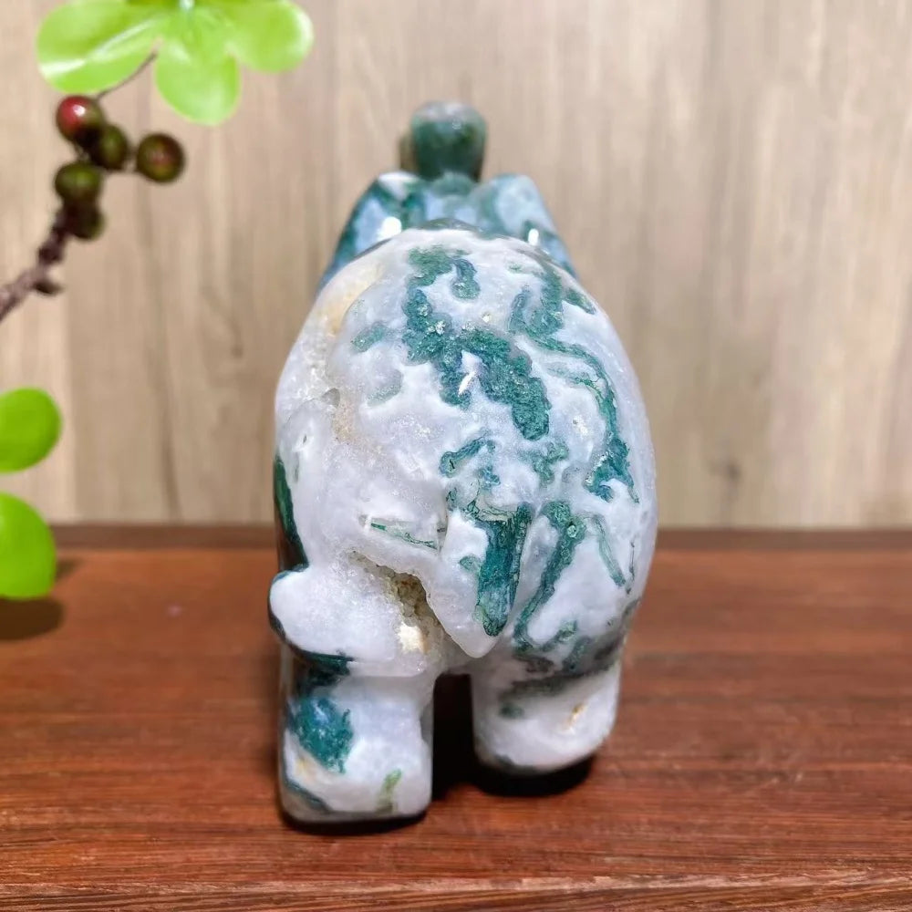 Green Moss Agate Elephant-ToShay.org