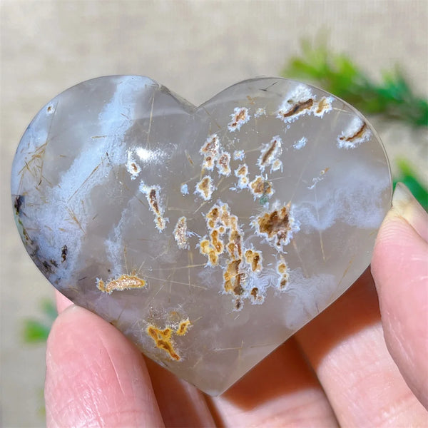 Yellow Hair Agate Heart-ToShay.org