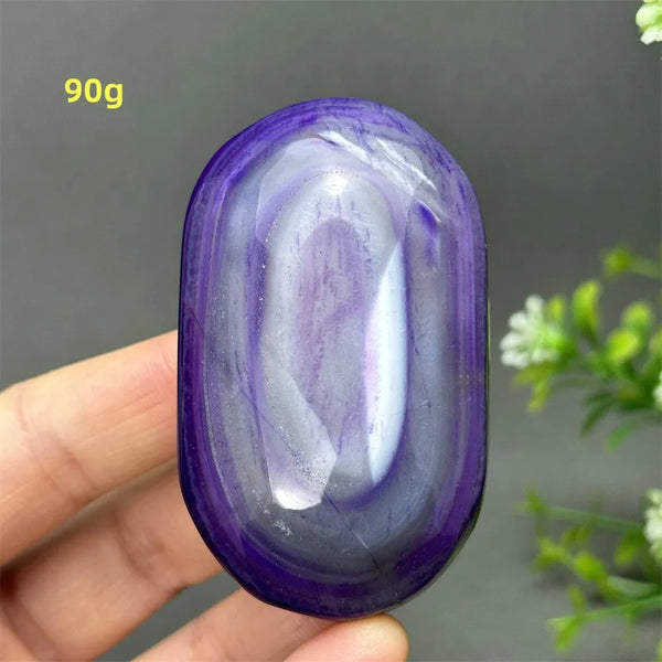 Purple Agate Palm Stone-ToShay.org