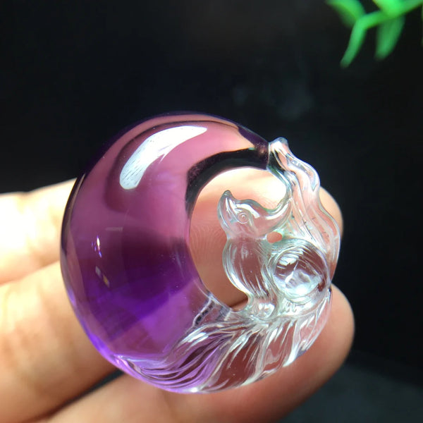 Purple Amethyst Fox Pendant-ToShay.org