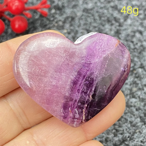 Green Feather Fluorite Heart-ToShay.org