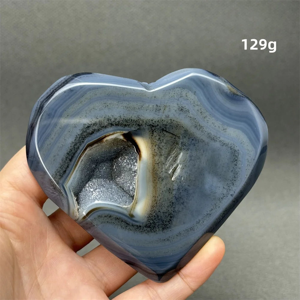 Grey Agate Geode Heart-ToShay.org