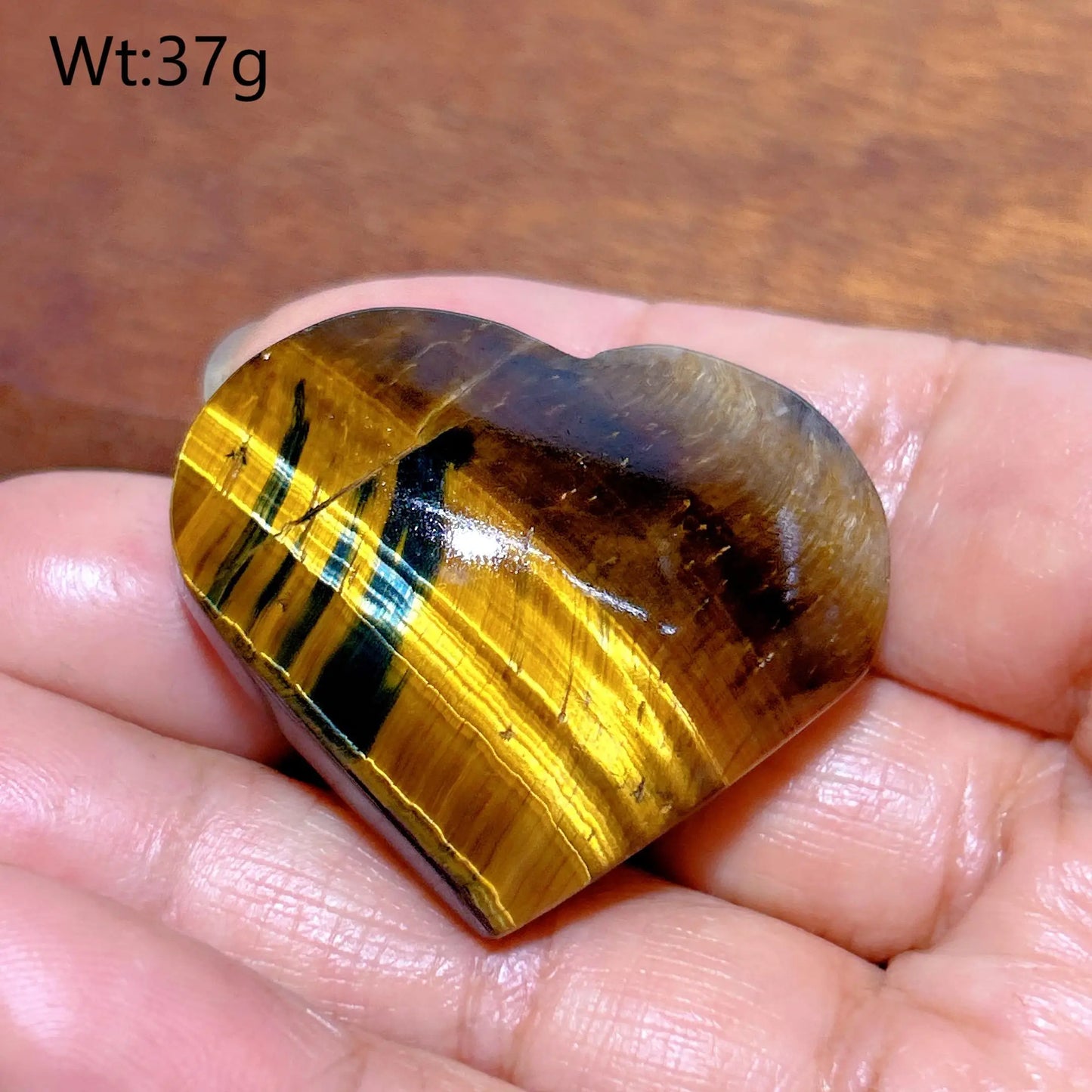Yellow Blue Tiger Eye Heart-ToShay.org