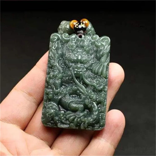 Green Jade Dragon Pendant-ToShay.org