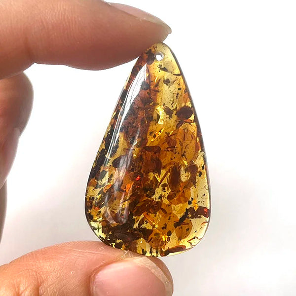 Yellow Piebald Amber Pendant-ToShay.org