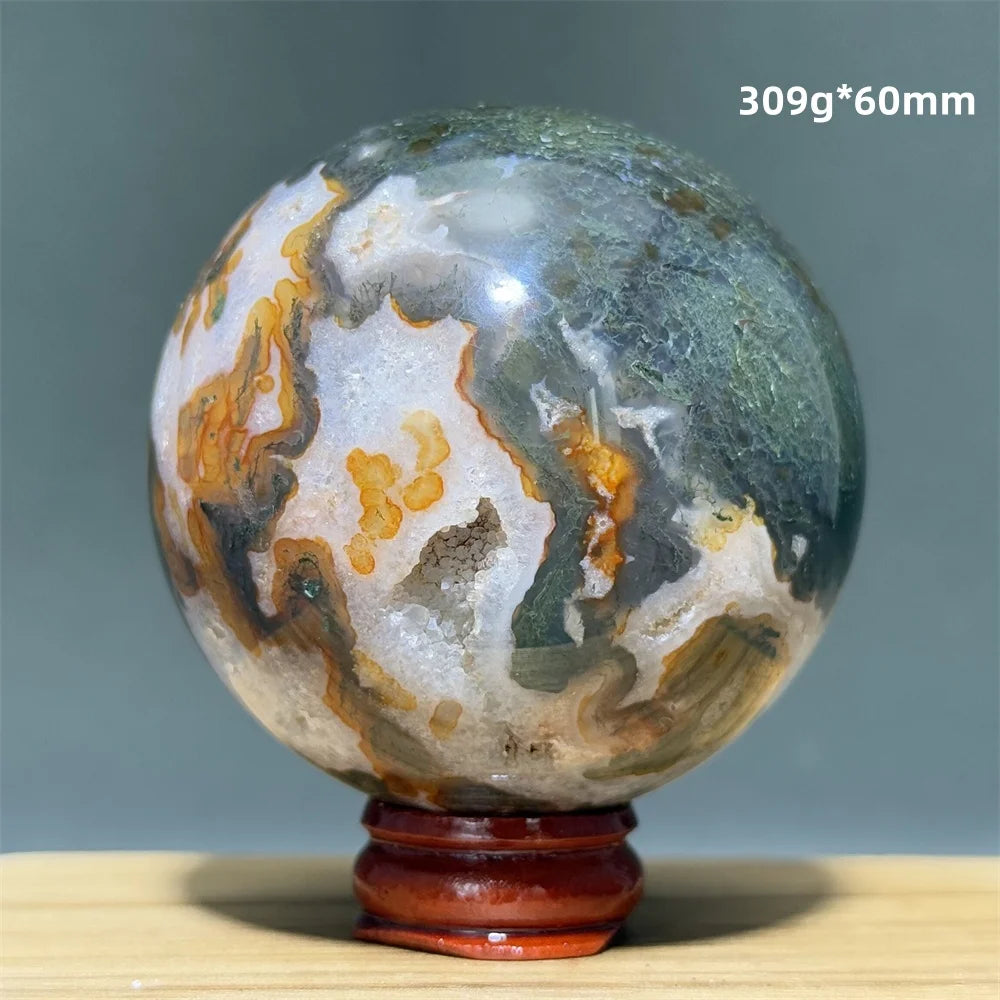 Red Moss Crystal Agate Ball-ToShay.org