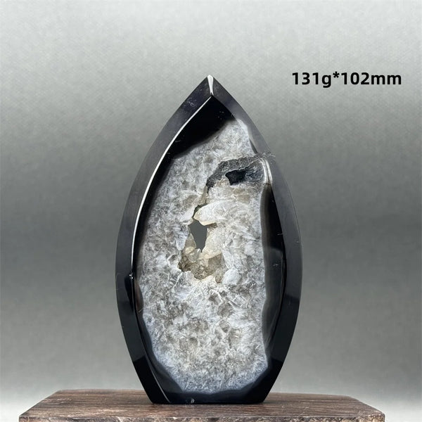 Black Agate Geode Torch-ToShay.org