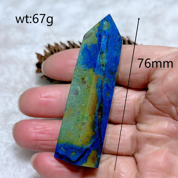Blue Azurite Chrysocolla Point-ToShay.org