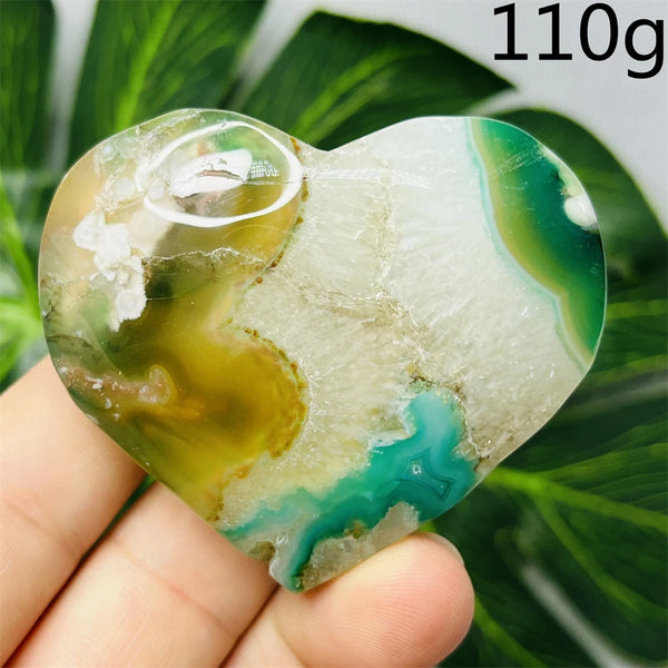 Green Flower Agate Heart-ToShay.org
