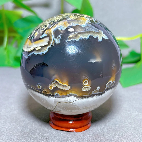 Green Fluorescent Volcanic Agate Ball-ToShay.org