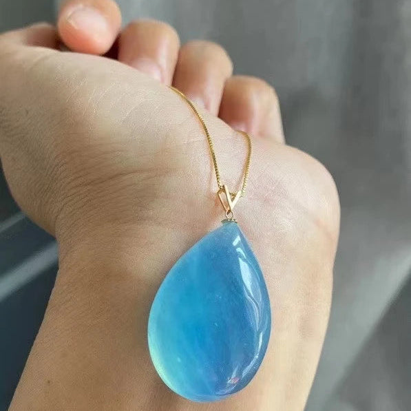 Blue Aquamarine Pendant-ToShay.org