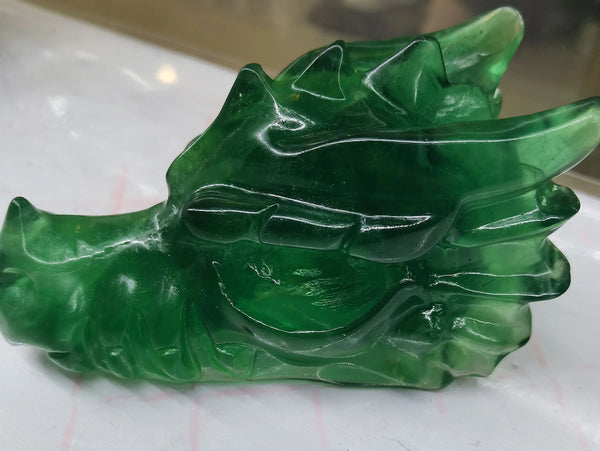 Green Fluorite Dragon Head-ToShay.org