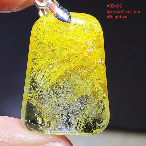 Gold Rutilated Quartz Pendant-ToShay.org