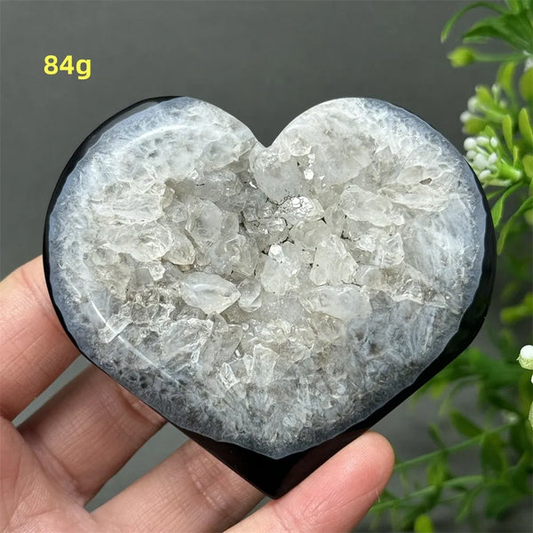 Black Agate Geode Heart-ToShay.org