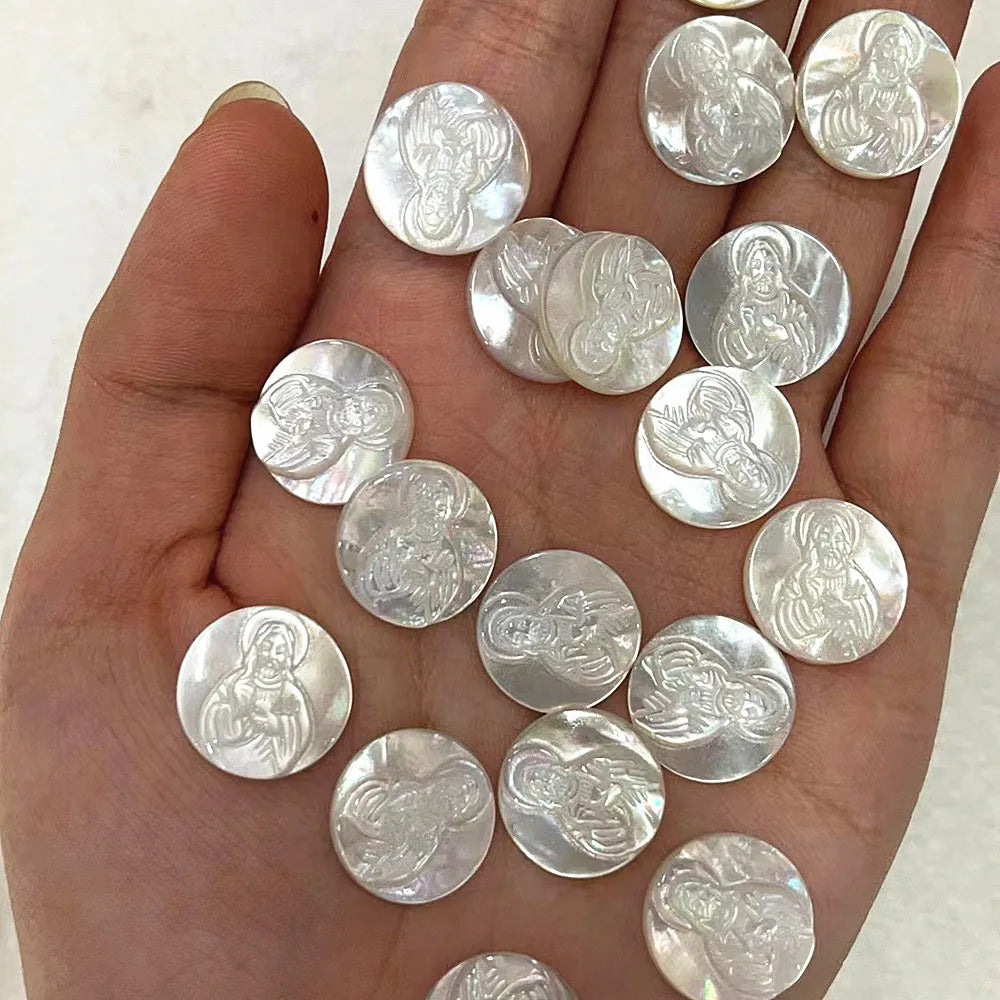 White Shell Religious Pendants-ToShay.org