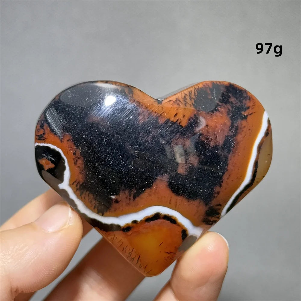Red Black Striped Agate Heart-ToShay.org