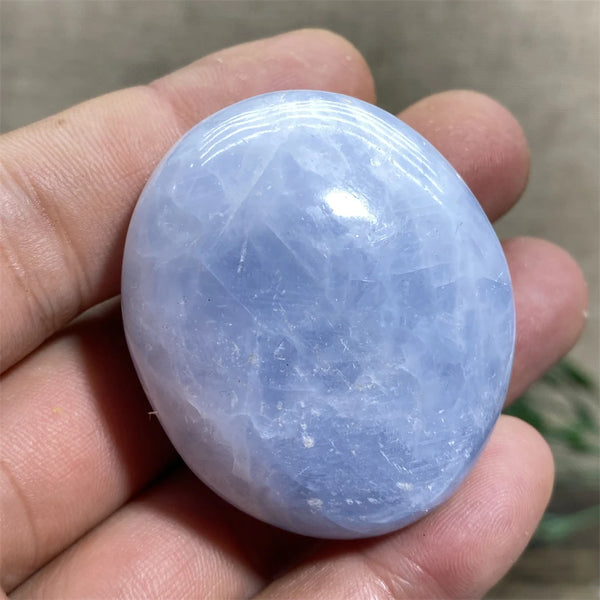 Blue Celestine Palm Stone-ToShay.org