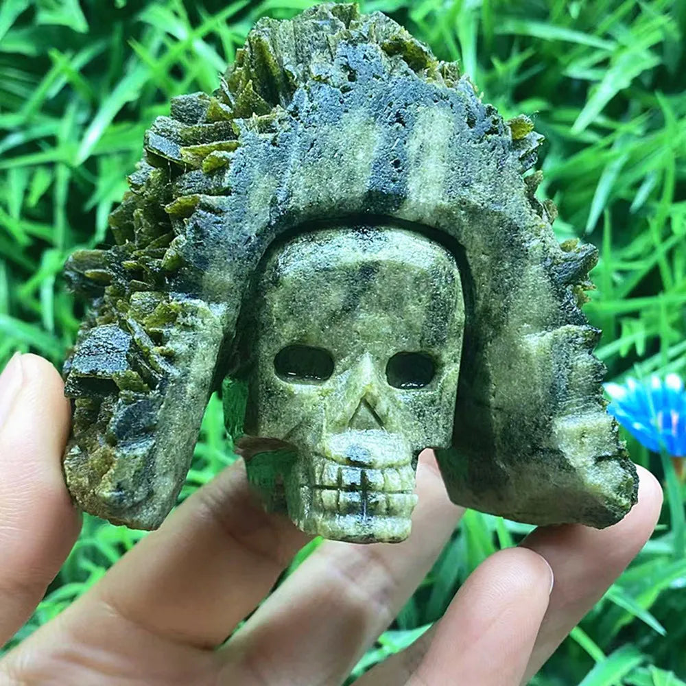 Green Tourmaline Skull Cluster-ToShay.org