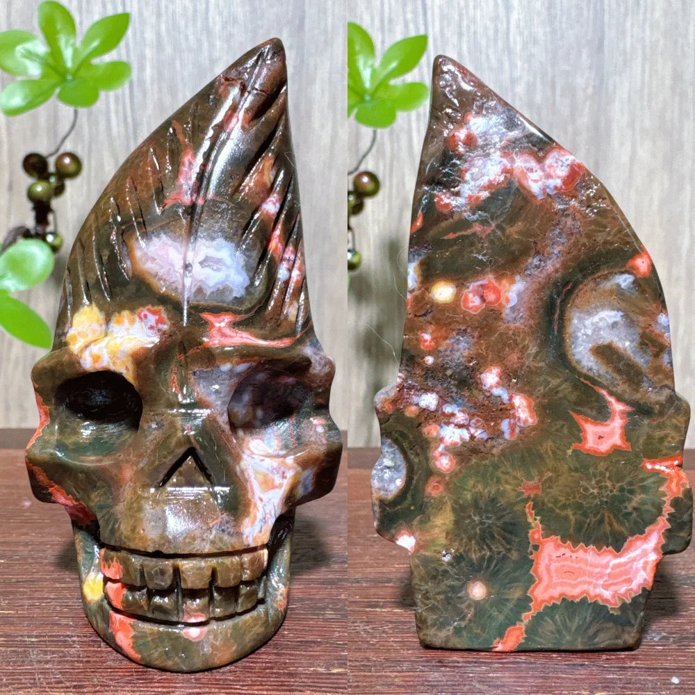 Green Ocean Jasper Skull-ToShay.org