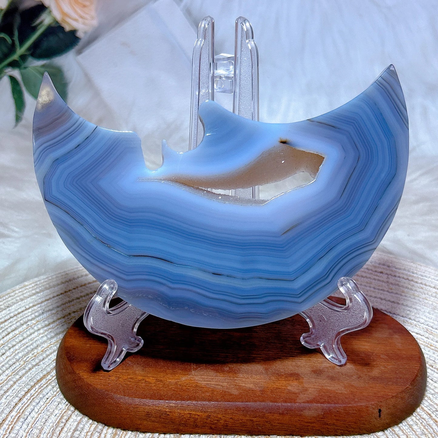 Blue Agate Moon Face-ToShay.org