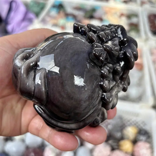 Black Silver Obsidian Dragon Turtle-ToShay.org