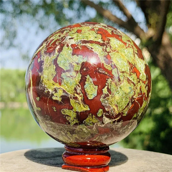 Green Dragon Blood Stone Ball-ToShay.org