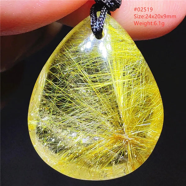 Gold Rutilated Quartz Pendant-ToShay.org