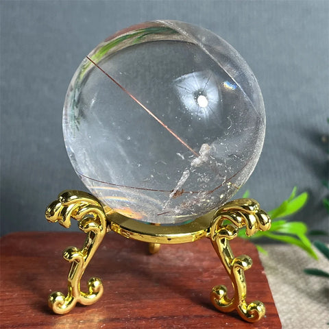 Gold Hair Quartz Ball-ToShay.org