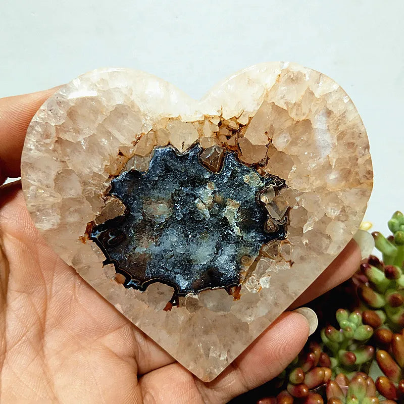 Red Agate Geode Heart-ToShay.org
