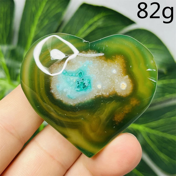 Green Flower Agate Heart-ToShay.org