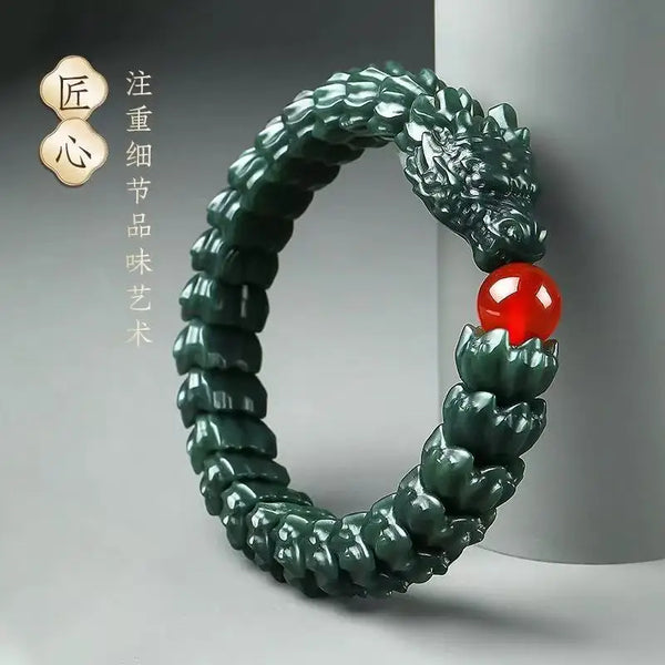 Green Jade Dragon Bracelet-ToShay.org