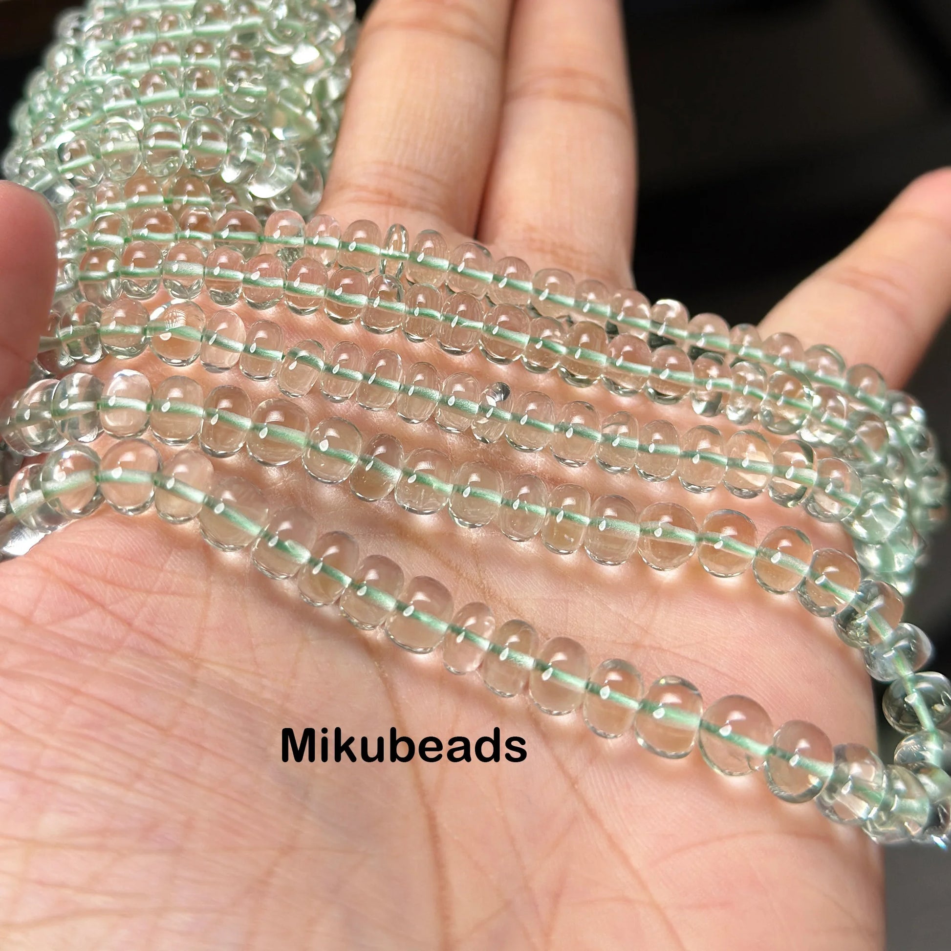 Green Quartz Rondelle Beads-ToShay.org