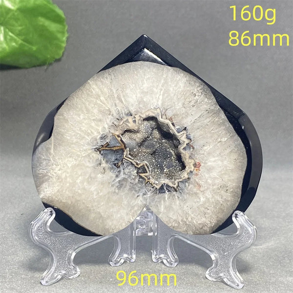 Black Agate Geode Heart-ToShay.org