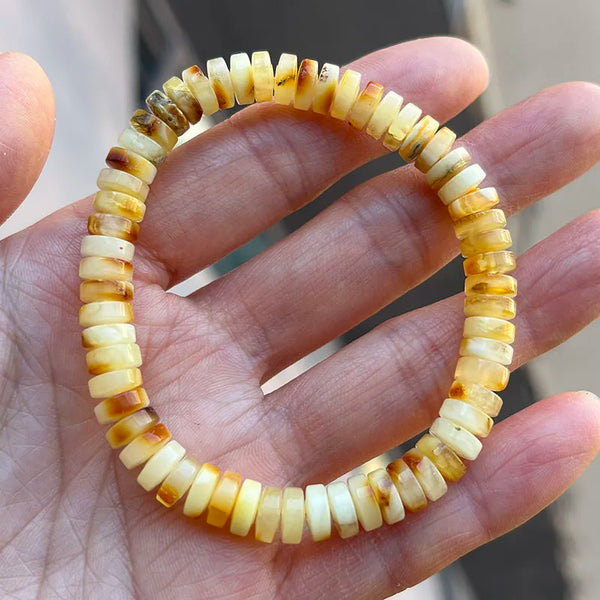 Yellow Amber Bead Bracelets-ToShay.org