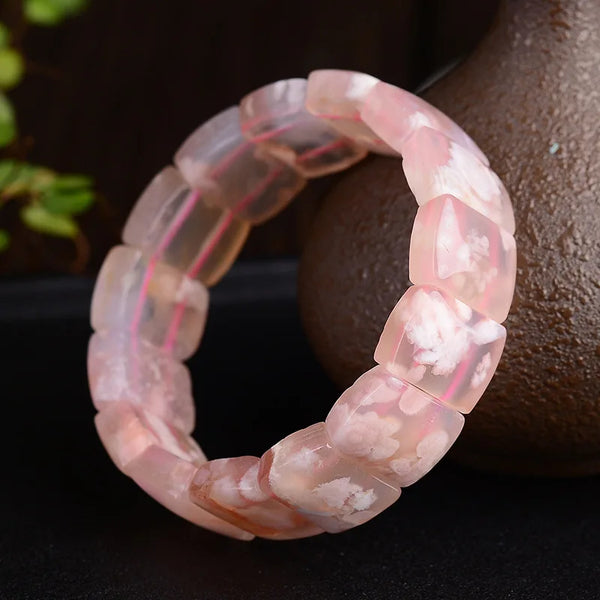 Pink Cherry Agate Bangle-ToShay.org