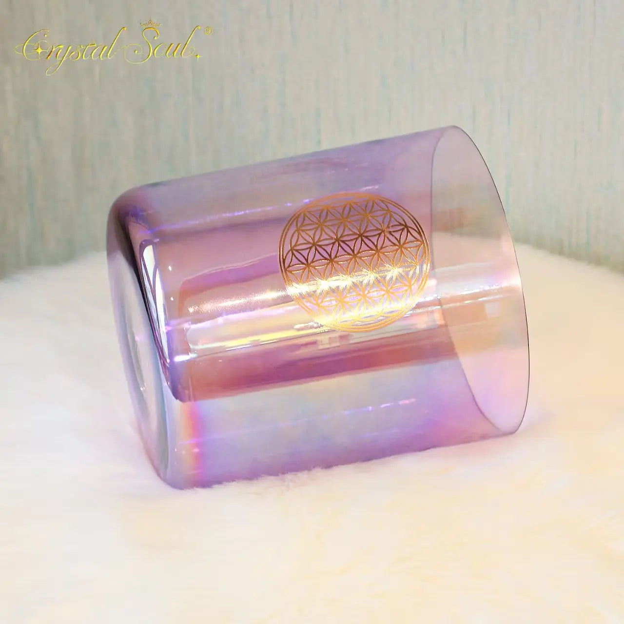 Crystal Soul Clear Alchemy Crystal Bowl with Classic Purple Customized Pattern Source Factory-ToShay.org