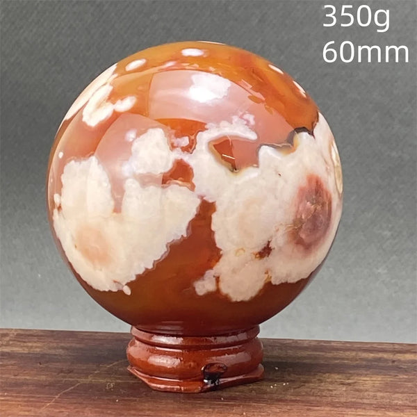 Red Cherry Blossom Agate Ball-ToShay.org