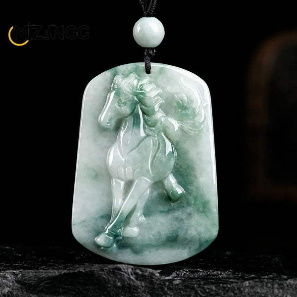 Green Jadeite Horse Pendant-ToShay.org