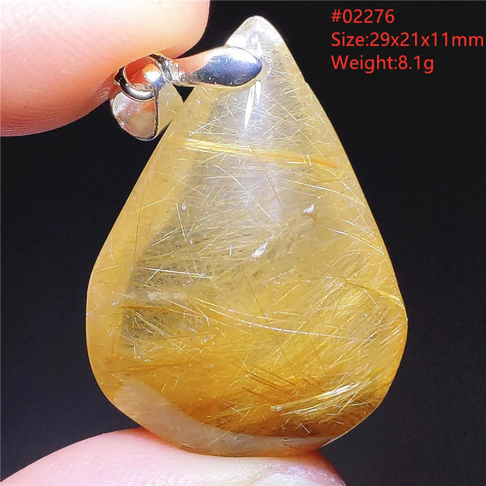 Gold Rutilated Quartz Pendant-ToShay.org