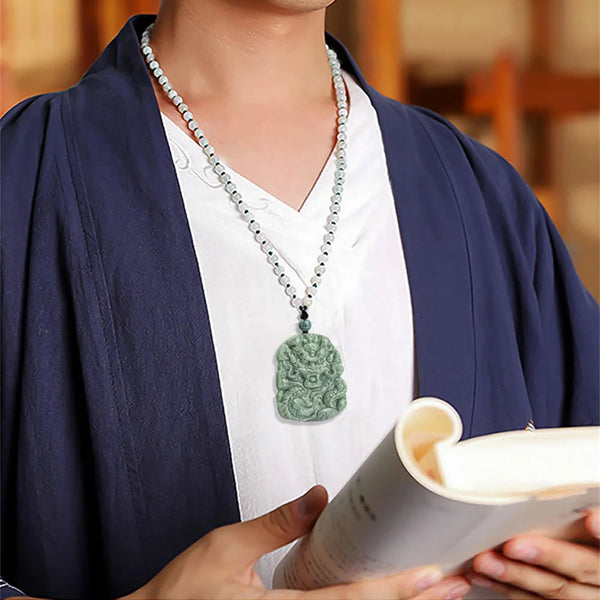 Green Jadeite Dragon Pendant-ToShay.org