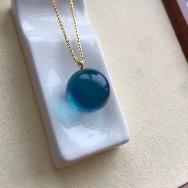 Blue Aquamarine Ball Pendant-ToShay.org