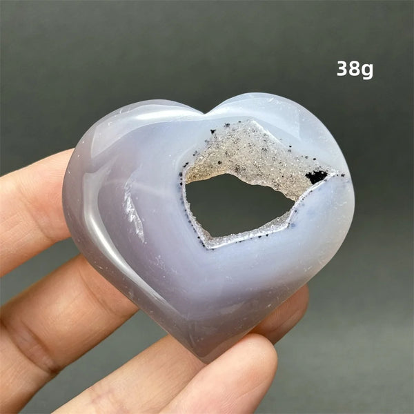 Grey Agate Geode Heart-ToShay.org