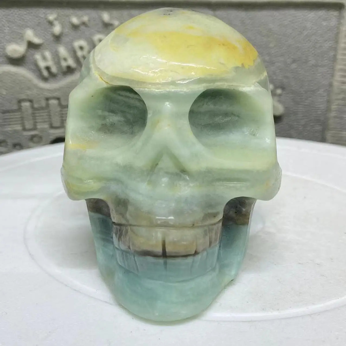 Natural Sky Blue Amazon Crystal Skull Energy Gemstone, Meditation, Reiki Healing Room,-ToShay.org