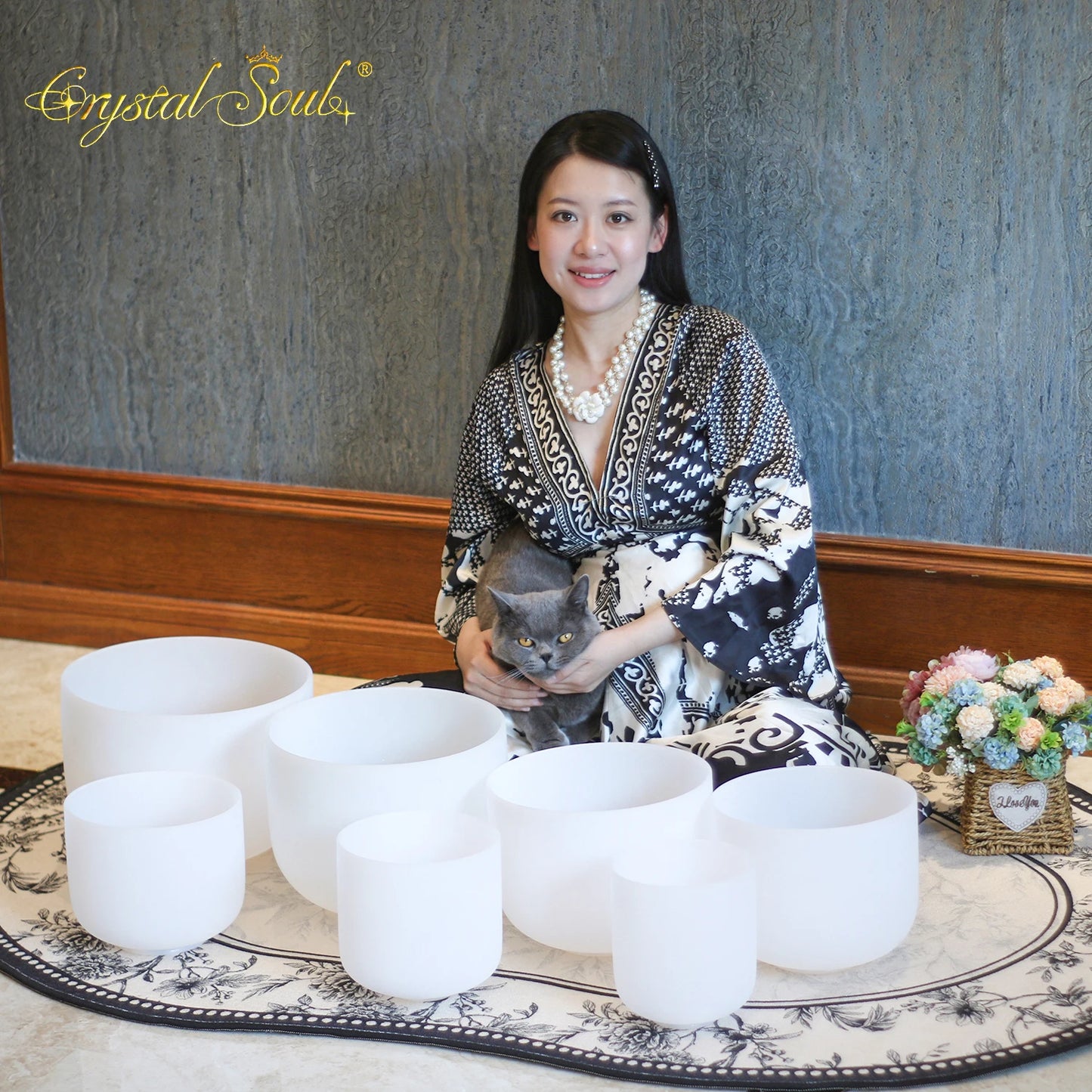 White Frosted Crystal Singing Bowls-ToShay.org