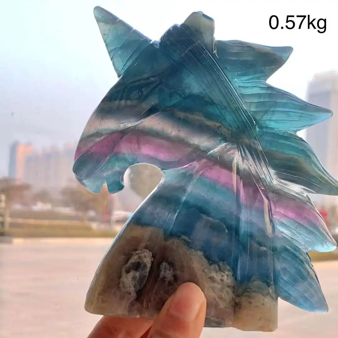 Rainbow Fluorite Unicorn Head-ToShay.org