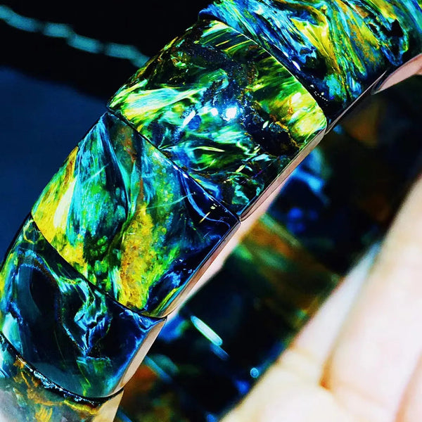 Blue Pietersite Chatoyant Bangle-ToShay.org